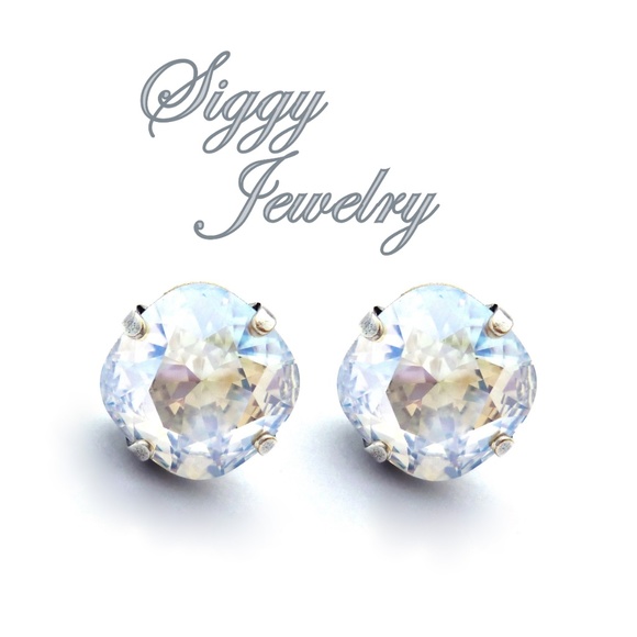 Swarovski Crystal Moonlight Earrings, 10mm Studs - Picture 1 of 7